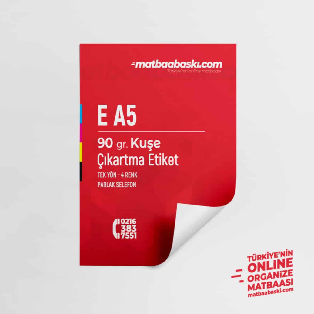 E A5 Çıkartma Etiket - Sticker