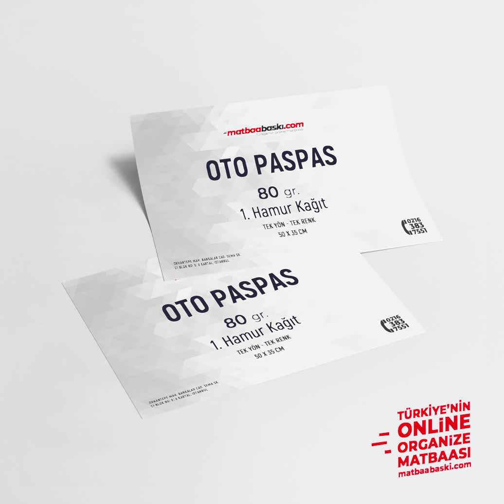 80 Gr. Kağıt Oto Paspası